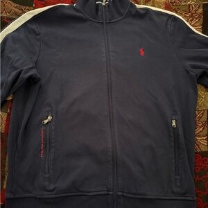 Polo Ralph Lauren Performance Navy Blue/White/Red Interlock Zip-Up Track Jacket
